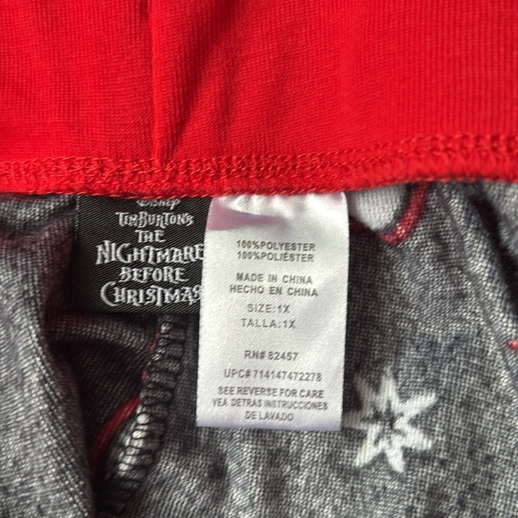 Pajama Bundle Nightmare before Christmas Mickey Mouse Black Gray Red Size XL 1X - Picture 4 of 4